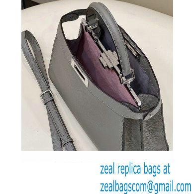 Fendi Peekaboo Iseeu Medium Bag in Selleria Romano Leather Gray