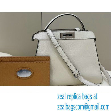 Fendi Peekaboo Iseeu Medium Bag in Selleria Romano Leather White