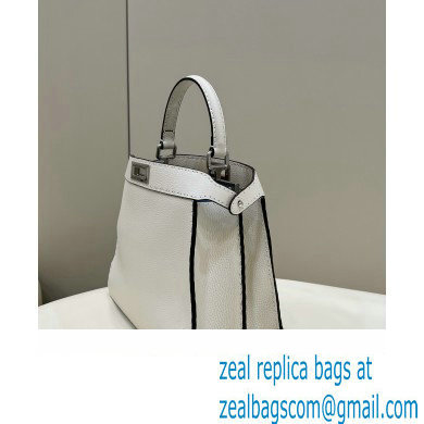 Fendi Peekaboo Iseeu Medium Bag in Selleria Romano Leather White