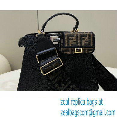 Fendi Peekaboo Iseeu Small Bag in Selleria Romano Leather Black