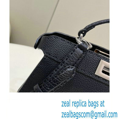 Fendi Peekaboo Iseeu Small Bag in Selleria Romano Leather Black