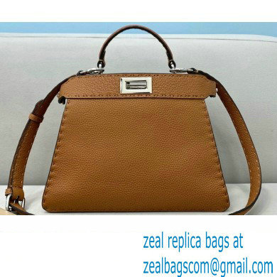 Fendi Peekaboo Iseeu Small Bag in Selleria Romano Leather Brown - Click Image to Close