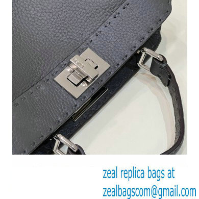 Fendi Peekaboo Iseeu Small Bag in Selleria Romano Leather Dark Gray - Click Image to Close