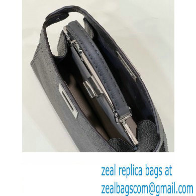 Fendi Peekaboo Iseeu Small Bag in Selleria Romano Leather Dark Gray