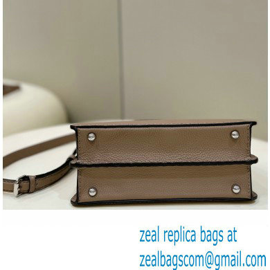 Fendi Peekaboo Iseeu Small Bag in Selleria Romano Leather Elephant Gray