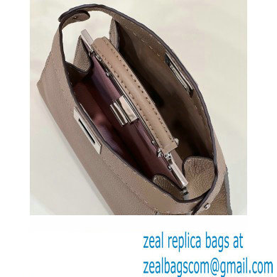 Fendi Peekaboo Iseeu Small Bag in Selleria Romano Leather Elephant Gray