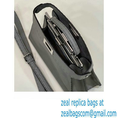 Fendi Peekaboo Iseeu Small Bag in Selleria Romano Leather Gray