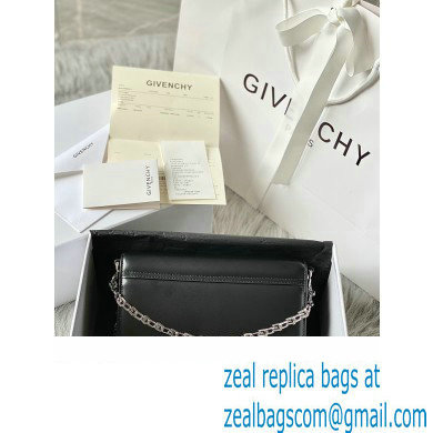 Givenchy Medium 4G Bag in Box Leather with Chain Black/Silver
