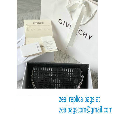 Givenchy Medium 4G Bag in Box Leather with Chain Embossed Black