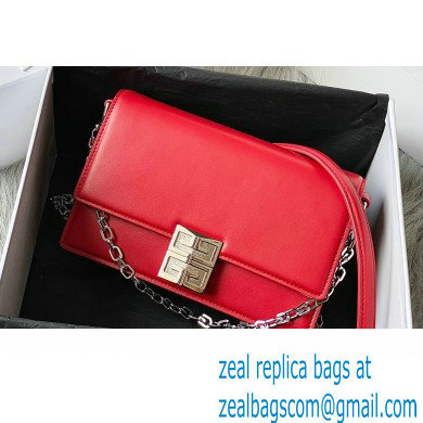 Givenchy Medium 4G Bag in Box Leather with Chain Red