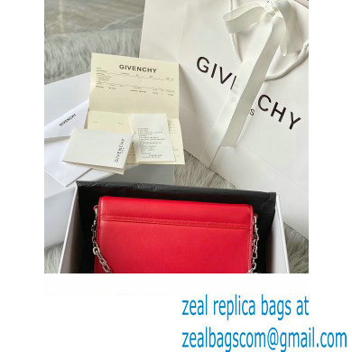 Givenchy Medium 4G Bag in Box Leather with Chain Red