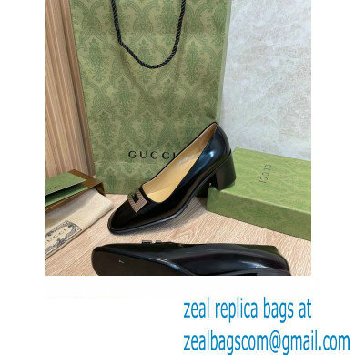 Gucci Heel 5.5cm Pumps Black with Gold G 2022