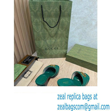 Gucci Heel 7.5cm Double G Slide Sandals 674839 Green 2022