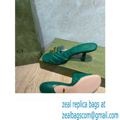 Gucci Heel 7.5cm Double G Slide Sandals 674839 Green 2022