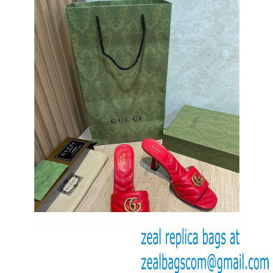 Gucci Heel 7.5cm Double G Slide Sandals 674839 Red 2022