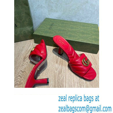 Gucci Heel 7.5cm Double G Slide Sandals 674839 Red 2022