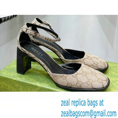 Gucci Heel 8.5cm Sandals Pumps GG Canvas 2022