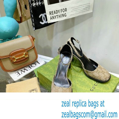 Gucci Heel 8.5cm Sandals Pumps GG Canvas 2022