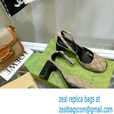 Gucci Heel 8.5cm Sandals Pumps GG Canvas 2022