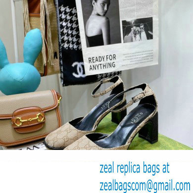 Gucci Heel 8.5cm Sandals Pumps GG Canvas 2022
