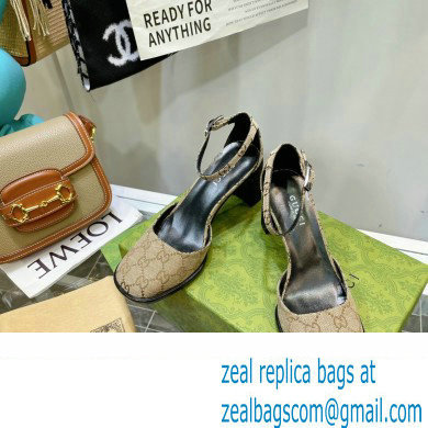 Gucci Heel 8.5cm Sandals Pumps GG Canvas 2022