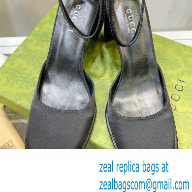 Gucci Heel 8.5cm Sandals Pumps Satin Black 2022