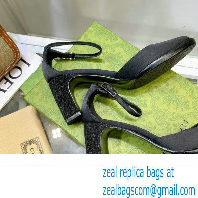 Gucci Heel 8.5cm Sandals Pumps Satin Black 2022