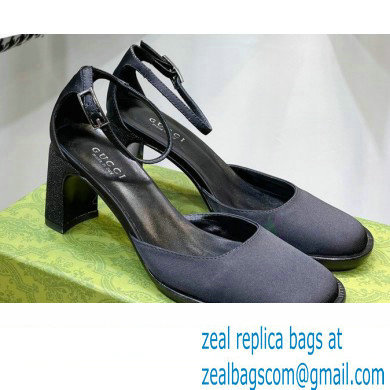 Gucci Heel 8.5cm Sandals Pumps Satin Black 2022