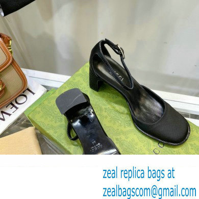 Gucci Heel 8.5cm Sandals Pumps Satin Black 2022