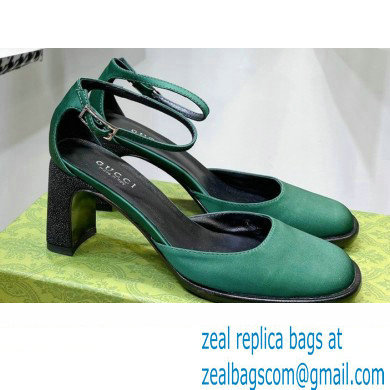 Gucci Heel 8.5cm Sandals Pumps Satin Green 2022