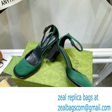 Gucci Heel 8.5cm Sandals Pumps Satin Green 2022