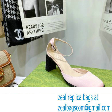 Gucci Heel 8.5cm Sandals Pumps Satin Pink 2022