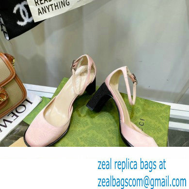 Gucci Heel 8.5cm Sandals Pumps Satin Pink 2022