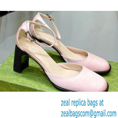 Gucci Heel 8.5cm Sandals Pumps Satin Pink 2022