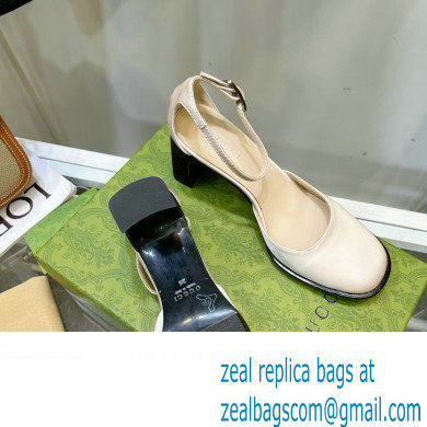 Gucci Heel 8.5cm Sandals Pumps Satin White 2022 - Click Image to Close
