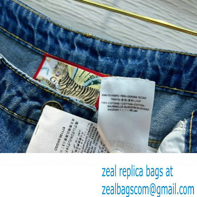 Gucci Tiger denim shorts with embroidery 2022