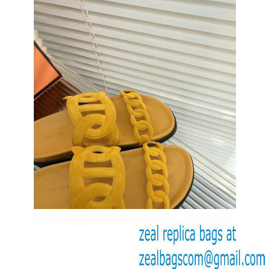 HERMES EXTRA SANDALS IN SUEDE LEATHER yellow