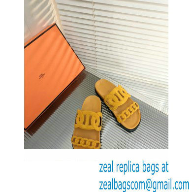 HERMES EXTRA SANDALS IN SUEDE LEATHER yellow - Click Image to Close