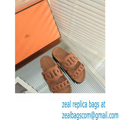 HERMES EXTRA SANDALS IN calfskin tan