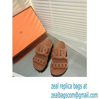 HERMES EXTRA SANDALS IN calfskin tan