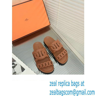 HERMES EXTRA SANDALS IN calfskin tan