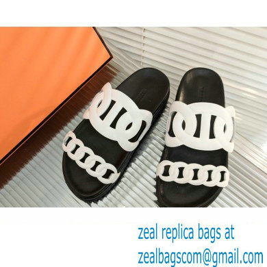 HERMES EXTRA SANDALS IN calfskin white