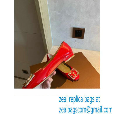 Louis Vuitton Dauphine Madeleine Ballerinas Patent Red