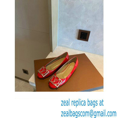 Louis Vuitton Dauphine Madeleine Ballerinas Patent Red