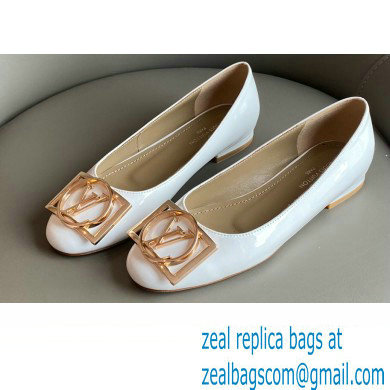 Louis Vuitton Dauphine Madeleine Ballerinas Patent White - Click Image to Close