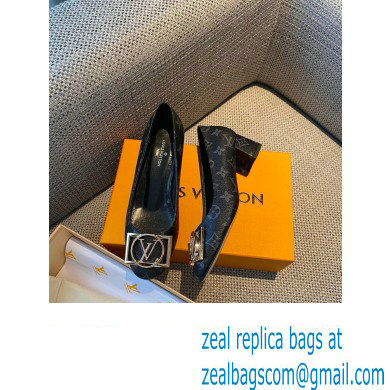 Louis Vuitton Heel 4.5cm Dauphine Madeleine Pumps Monogram Canvas Black