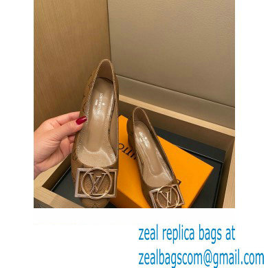 Louis Vuitton Heel 4.5cm Dauphine Madeleine Pumps Monogram Canvas Brown - Click Image to Close