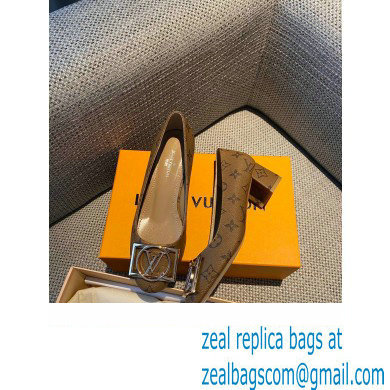 Louis Vuitton Heel 4.5cm Dauphine Madeleine Pumps Monogram Canvas Brown