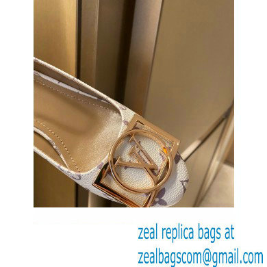 Louis Vuitton Heel 4.5cm Dauphine Madeleine Pumps Monogram Canvas White