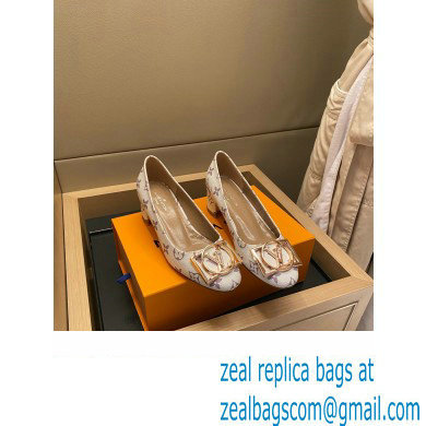 Louis Vuitton Heel 4.5cm Dauphine Madeleine Pumps Monogram Canvas White - Click Image to Close